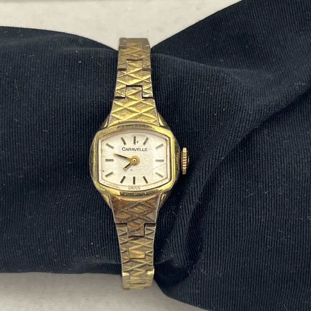 Caravelle by Bulova Women's Goldtone N9 Base Metal Textured Wristwatch